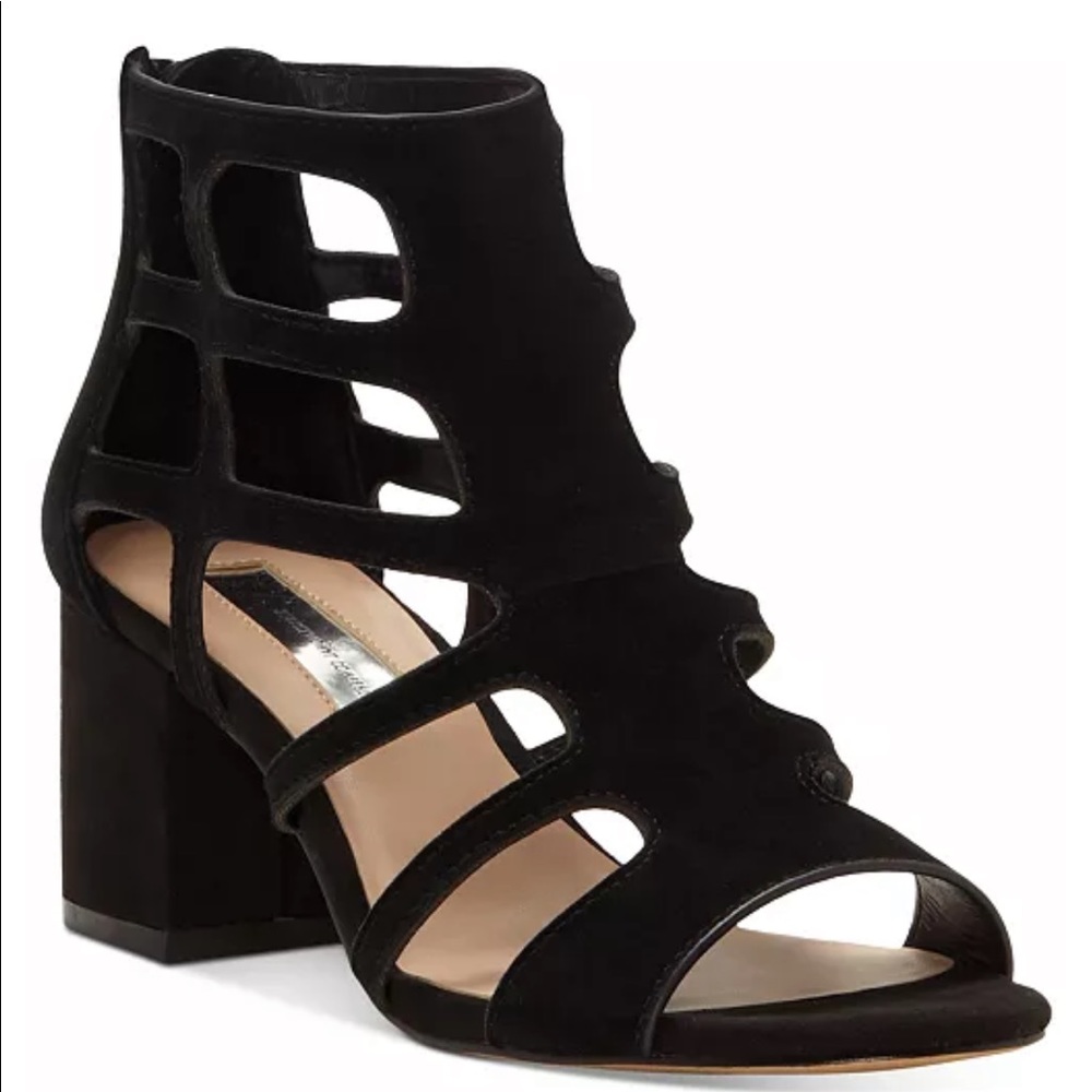 Inc International Concepts Cut Out Gladiator Sandals Black Suede Women Size 5